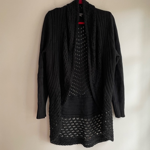 Eddie Bauer Open-Front Cardigan with Crochet Inset Size L - Picture 5 of 5